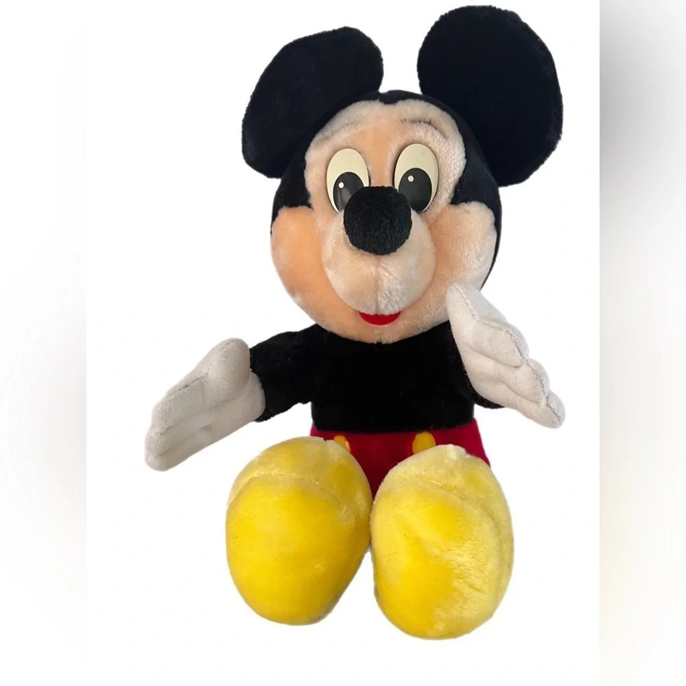 Mickey Mouse Plush Stuffed Animal vtg 1970s Disneyland Walt Disney World toy 12"